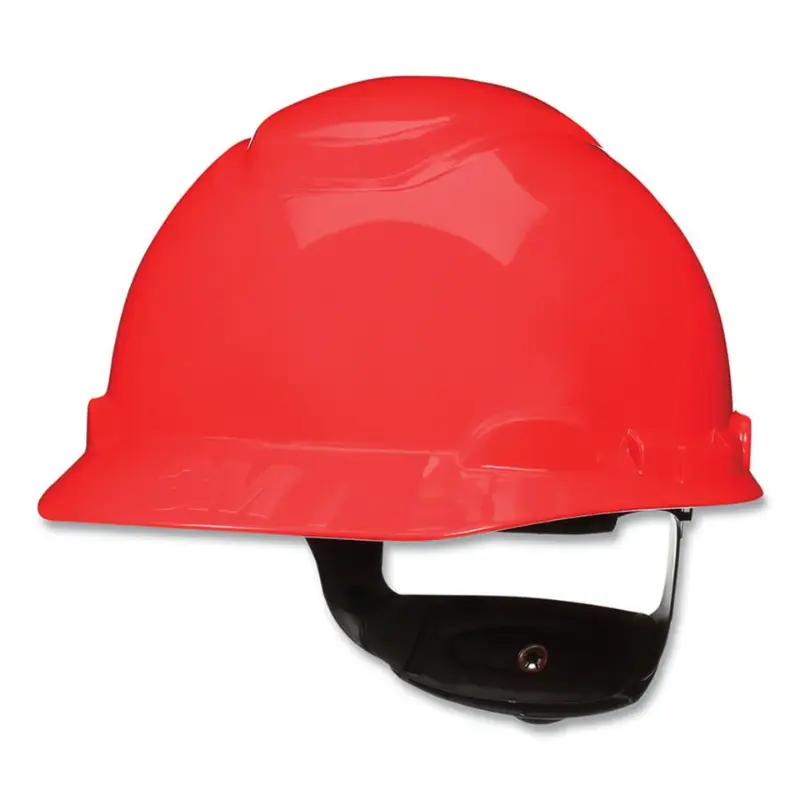 3M SecureFit Hard Hat 4-Point Pressure Diffusion Ratchet Suspension Red