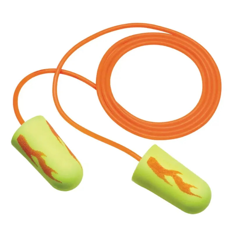 3M Yellow Neon Blasts Earplugs with Corded and Poly Bag in Regular Size