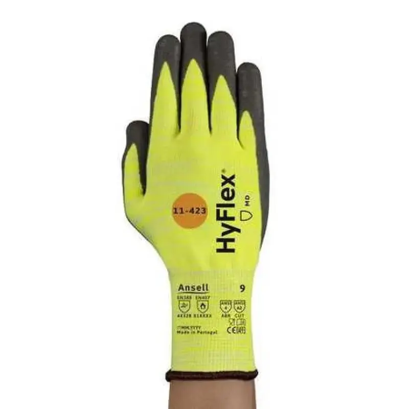 Ansell HyFlex Synthetically Dipped with Palm Coated Heat-Resistant Large Gloves