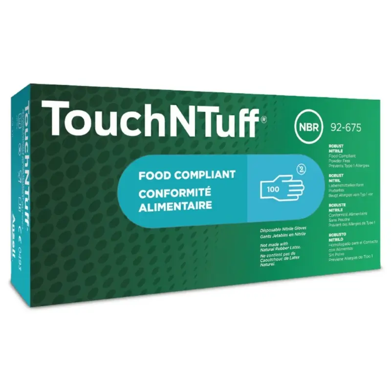 Ansell TouchNTuff Nitrile Disposable Large Size Gloves