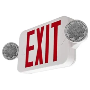 LFI Combo Red Exit Sign with Emergency Lights