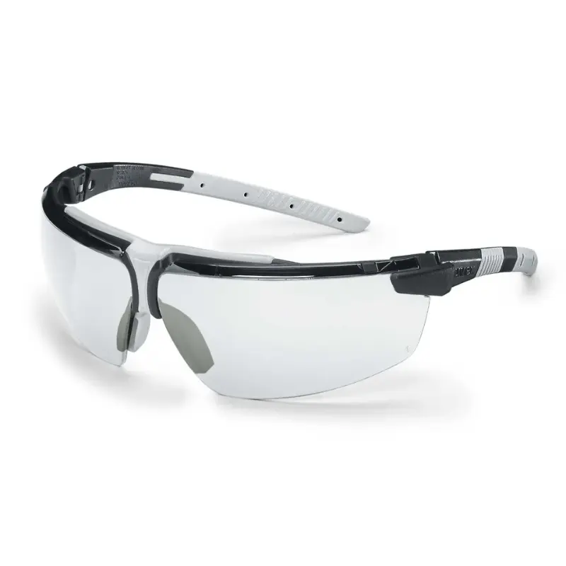 UVEX Safety Glasses in Black and Light Grey Frame