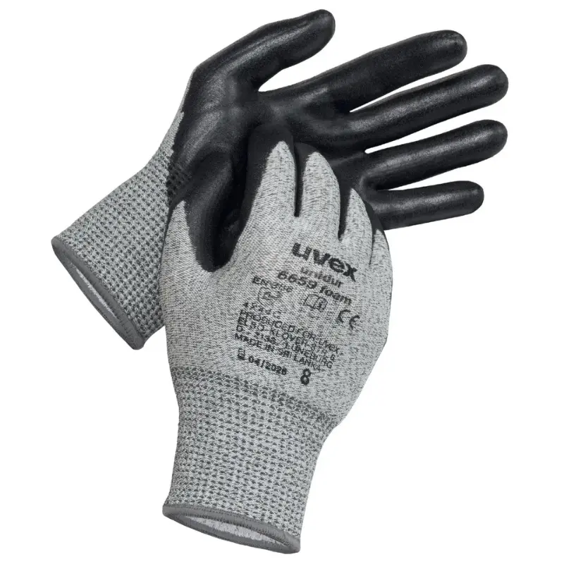 UVEX Unidur Foam Cut Protection Gloves with Palm and Fingertips Coated